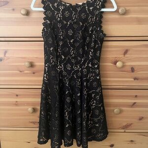 Black fit and flare lace dress